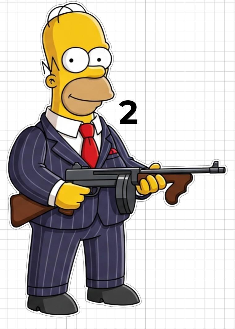 4" 4 Pack Gangster Homer Simpson Stickers Cell Phone Laptop Skate Sticker Party