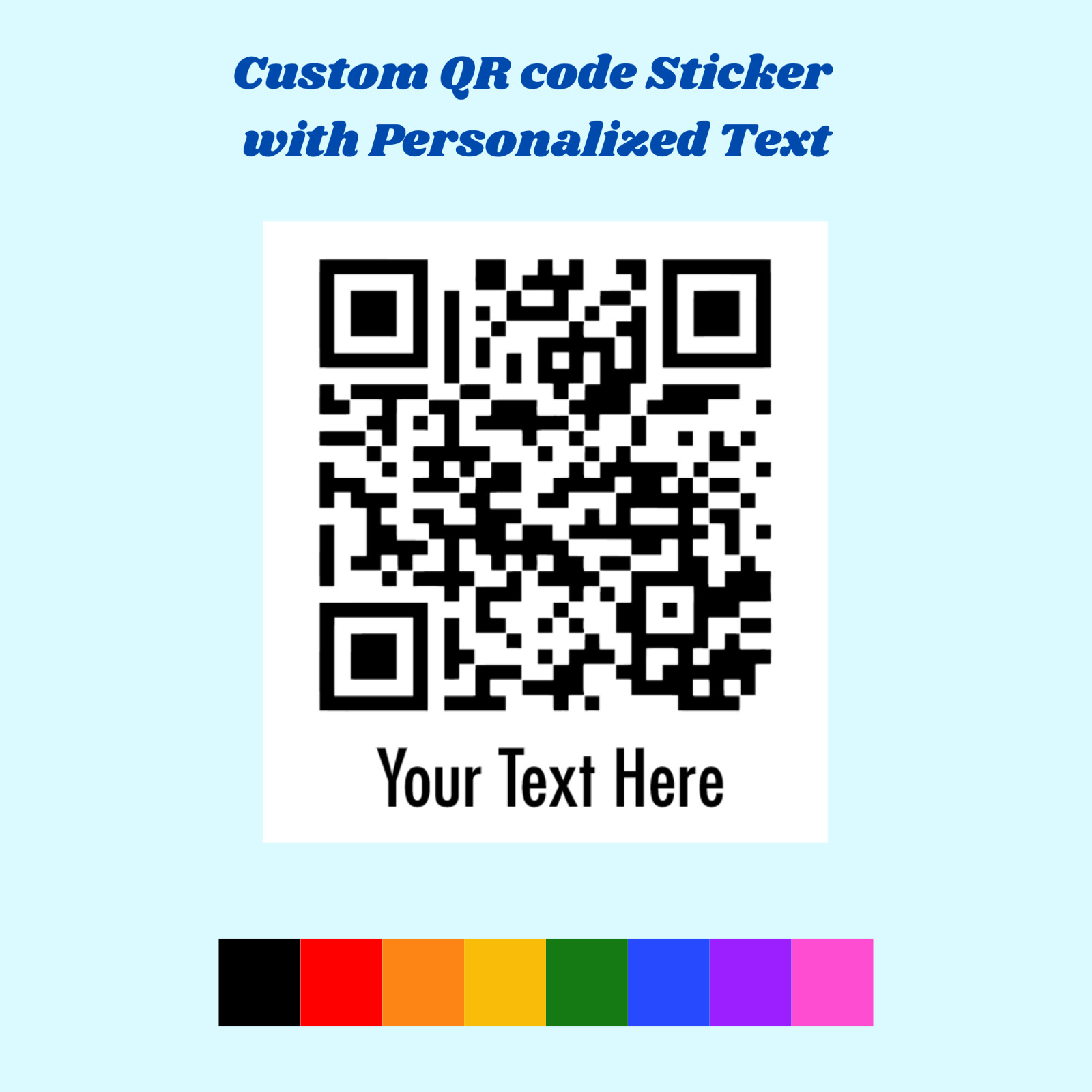 Custom QR Code sticker Personalized Text Business Website