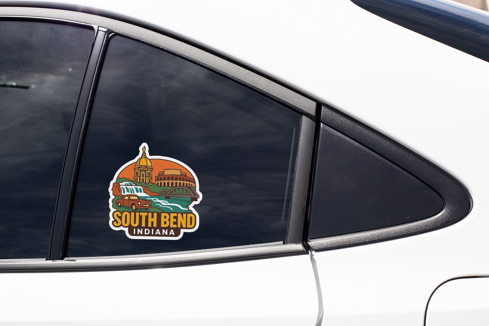 South Bend Indiana Sticker Decal Vinyl Die-Cut City Skyline Landmark Design