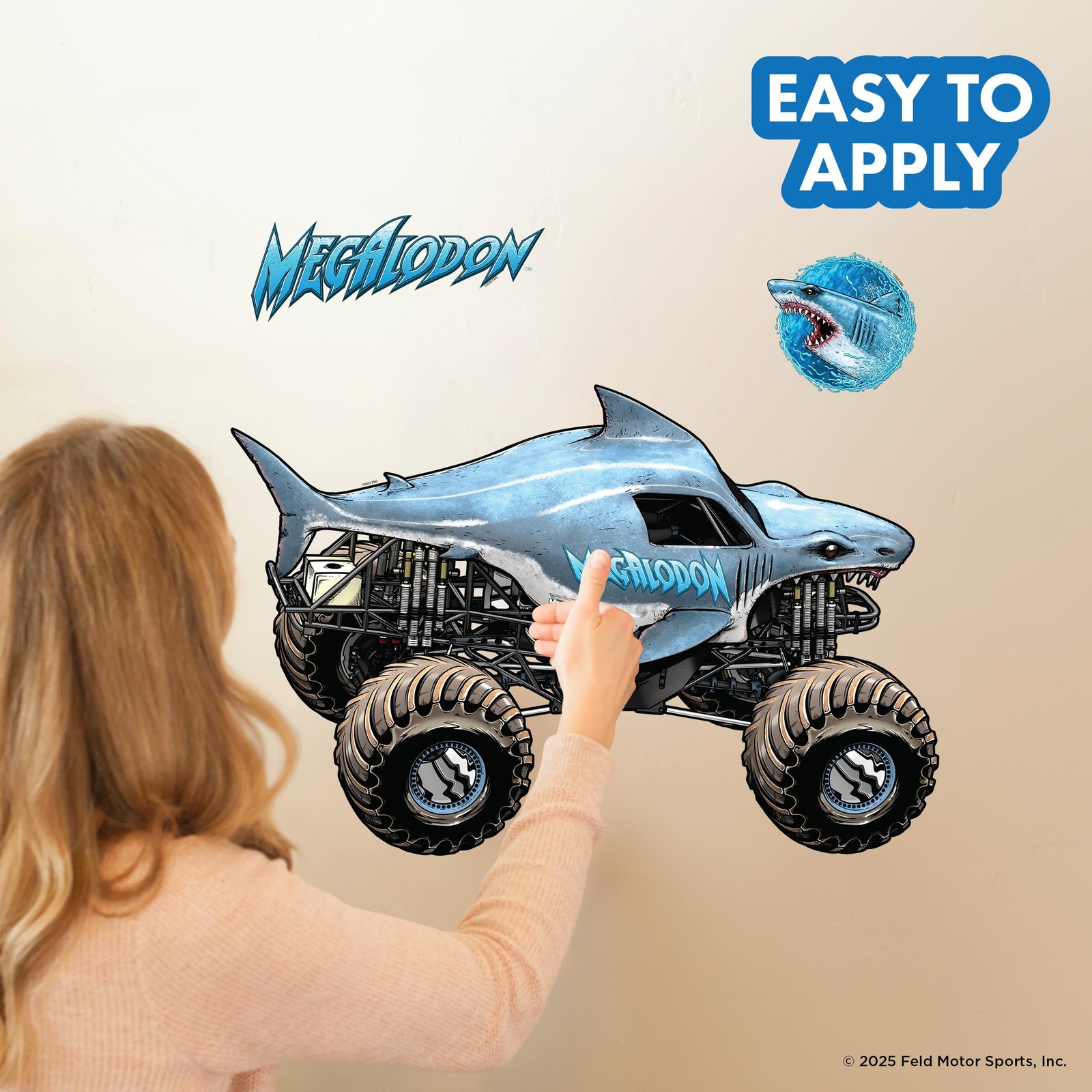 Monster Jam Megalodon Truck Wall Decal – Large 21" Wide Monster Truck Wall Vi…