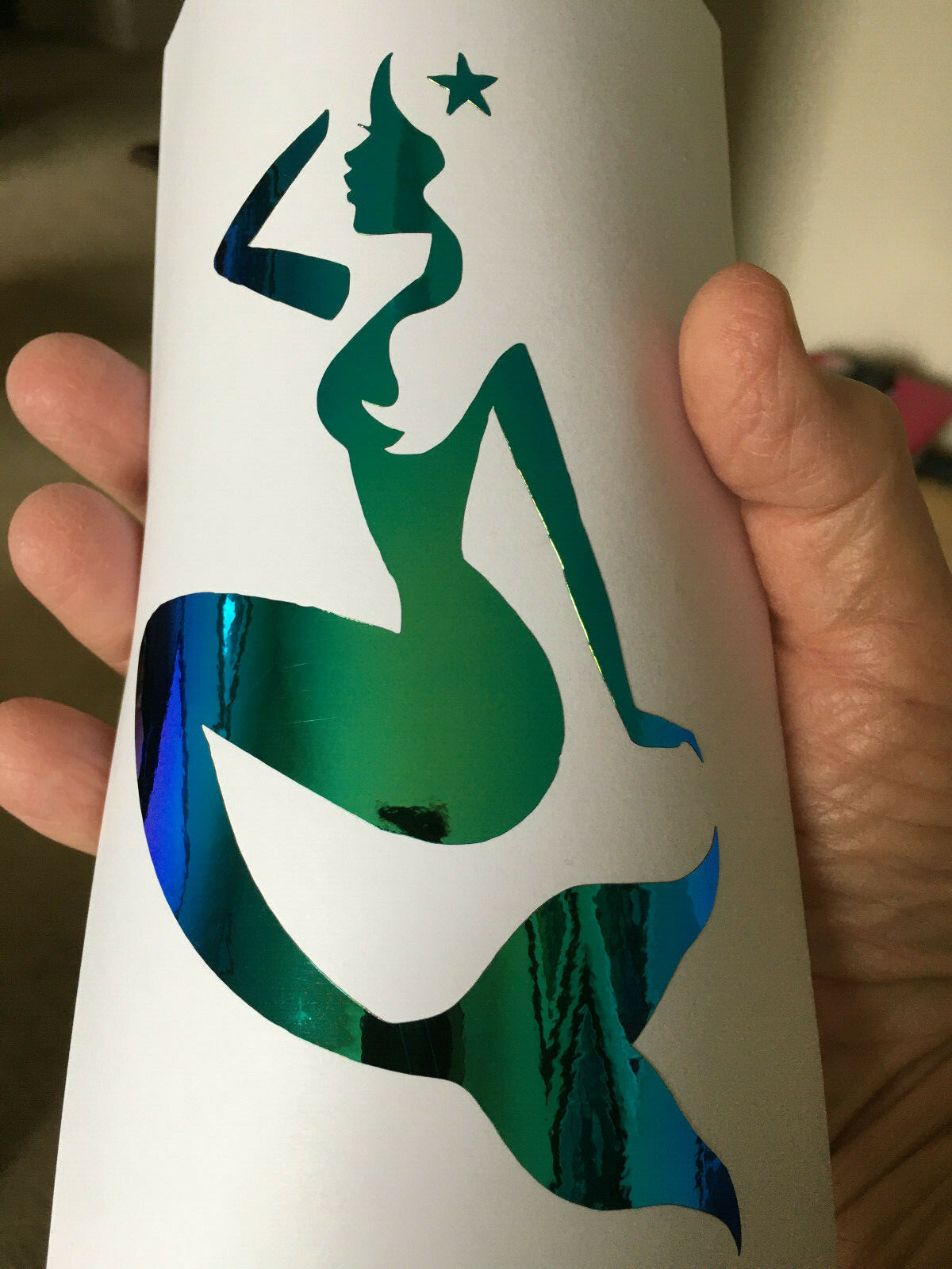 Custom Mermaid Silhouette Die Cut Vinyl Car Truck Holographic Decal Stickers