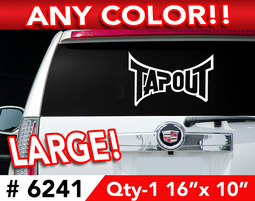 TAPOUT WINDOW / WALL AUTO DECAL STICKER 16"w x 10"h ANY 1 COLOR