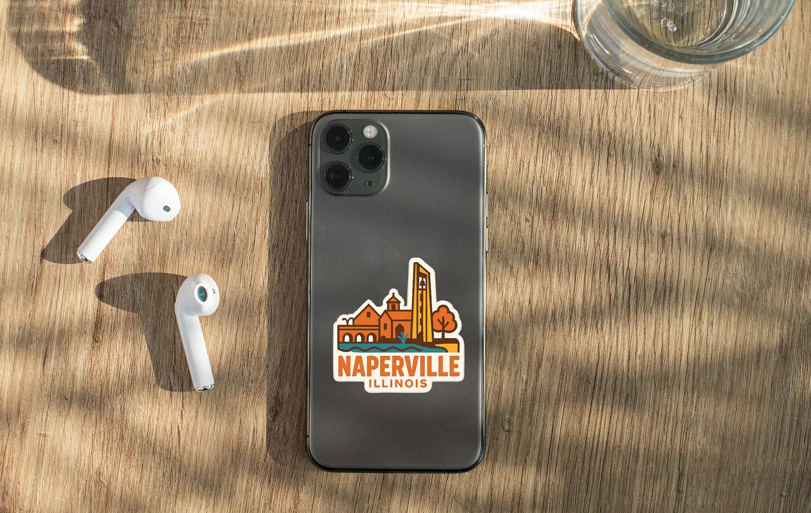 Naperville Illinois Sticker Decal Vinyl Die-Cut City Skyline Landmark Design