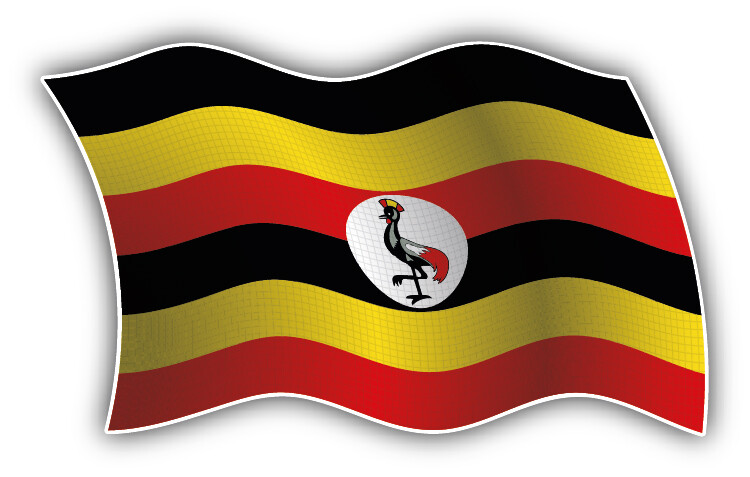 Uganda Wavy Flag Car Bumper Sticker Decal