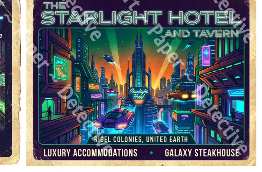 Science Fiction Fantasy Travel Stickers, 4 Children's Stickers , 5" x 4", #1394