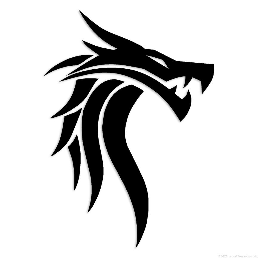 Dragon Head – Decal Sticker – Multiple Colors & Sizes – ebn7247