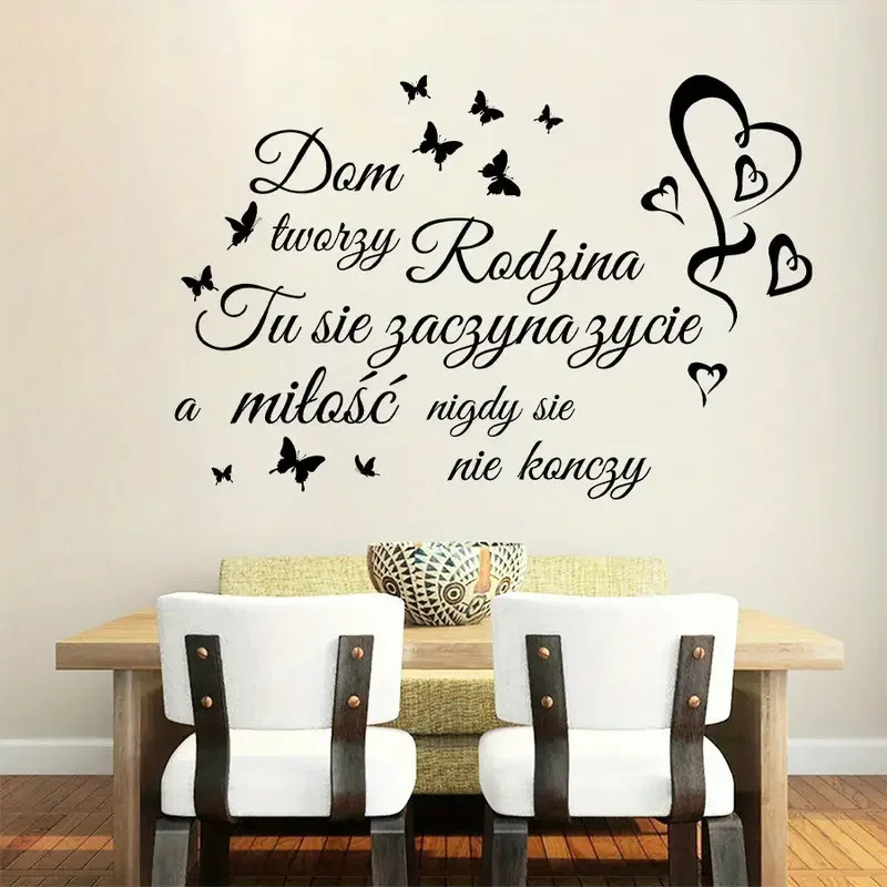 Warm Family Slogan Love Decorative Wall Art Sticker for Bedroom, Living Room