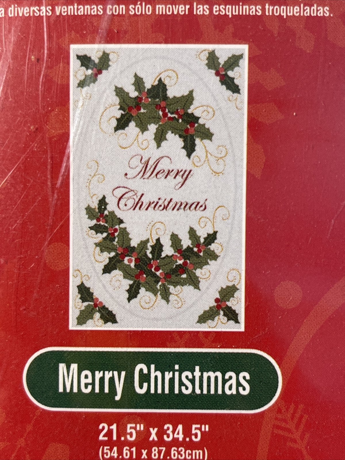 Brewster Home Fashions Merry Christmas Holiday Mistletoe￼ Window Cling 21.5 X 34