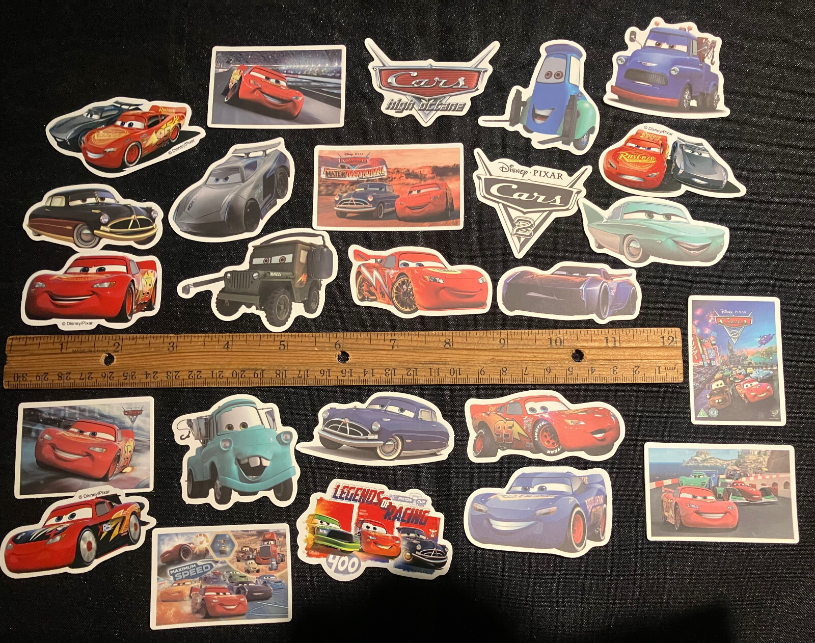 LOT OF 5 CARS disney pixar theme characters Stickers Decals lightning mcqueen