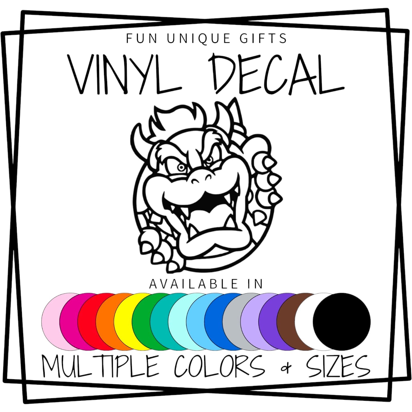 Mario Bowser Vinyl Decal Sticker -Multiple Colors & Sizes- FREE SHIPPING