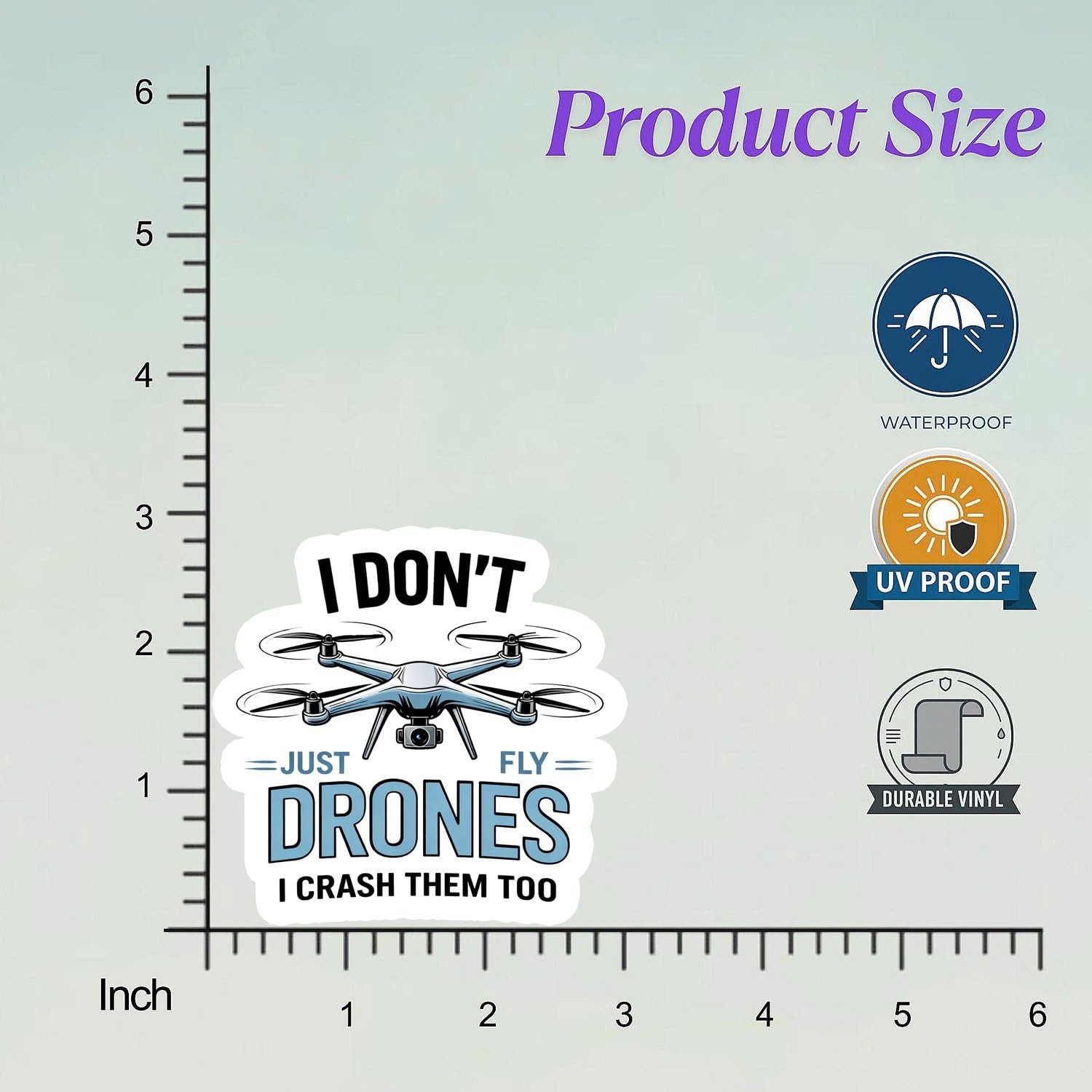 (5pcs) I Don’t Just Fly Drones I Crash Them Too Sticker 3 Inch, Funny Drone L…