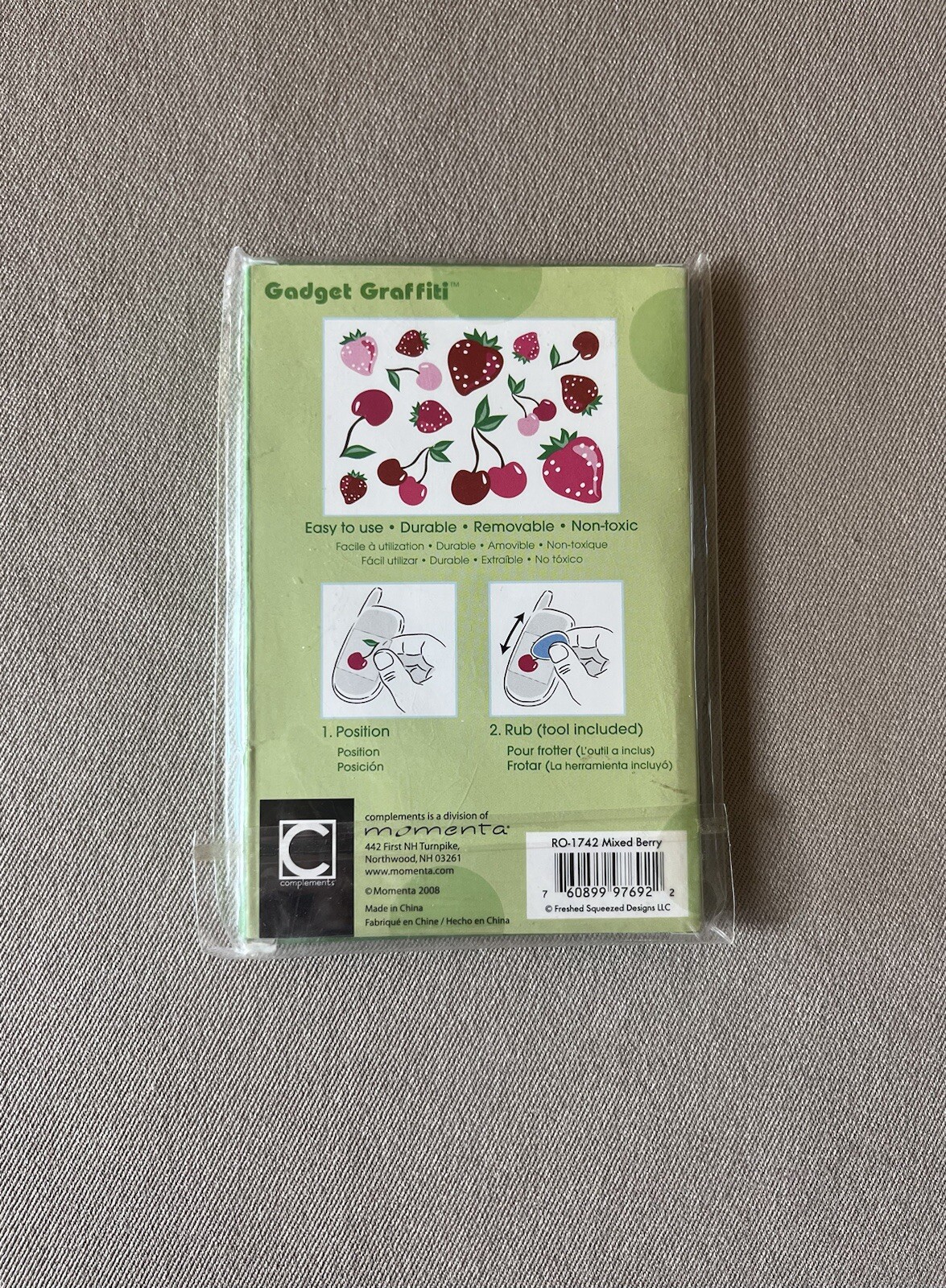 Gadget Graffiti Mixed Berry Removable Non-Toxic Glitter Stickers, New In Package