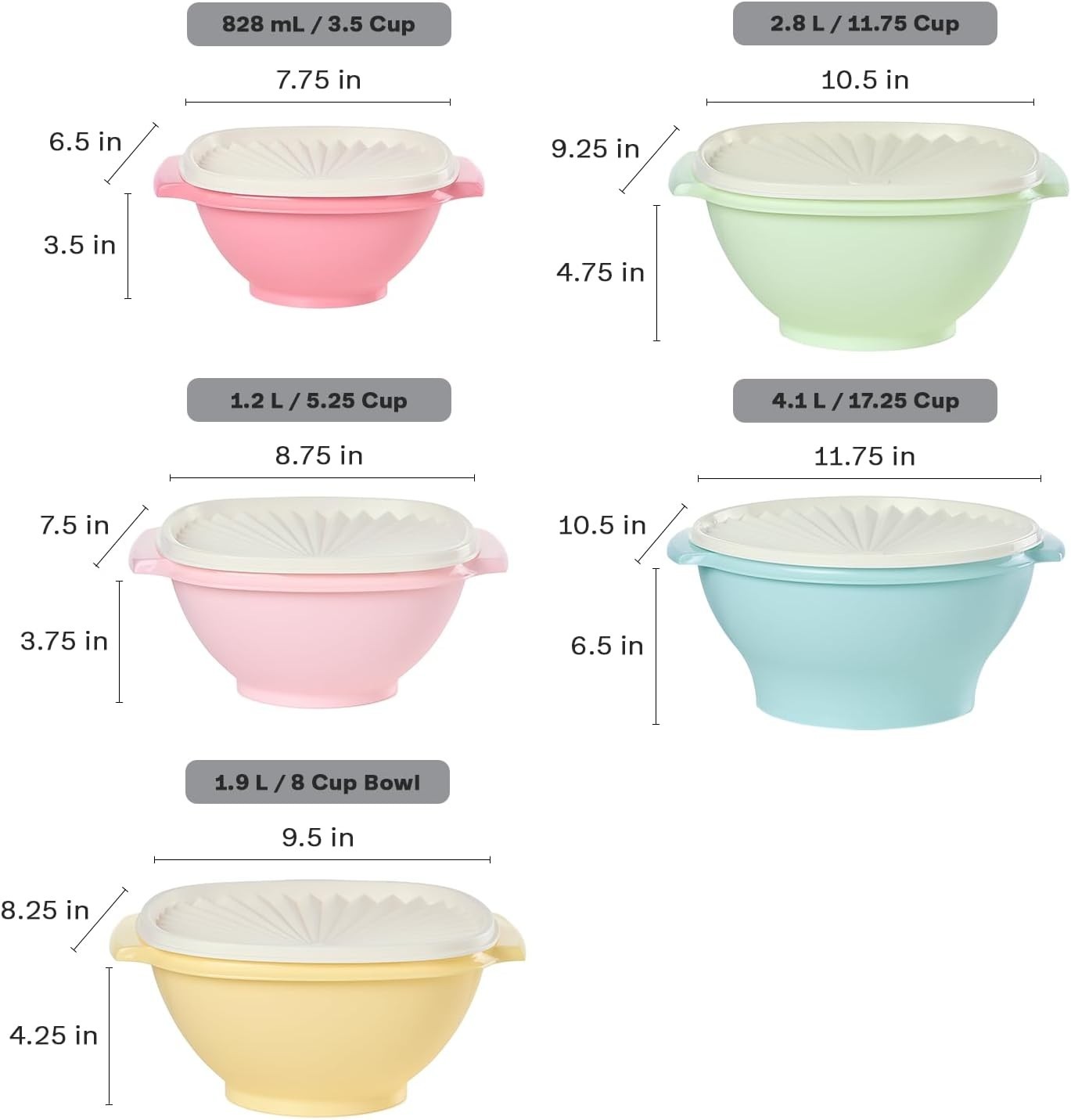Tupperware Heritage Collection 36 Piece Food Small to Medium, Vintage Colors