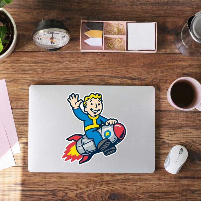 Boy Riding a Bomb Fallout Precision Cut Decal