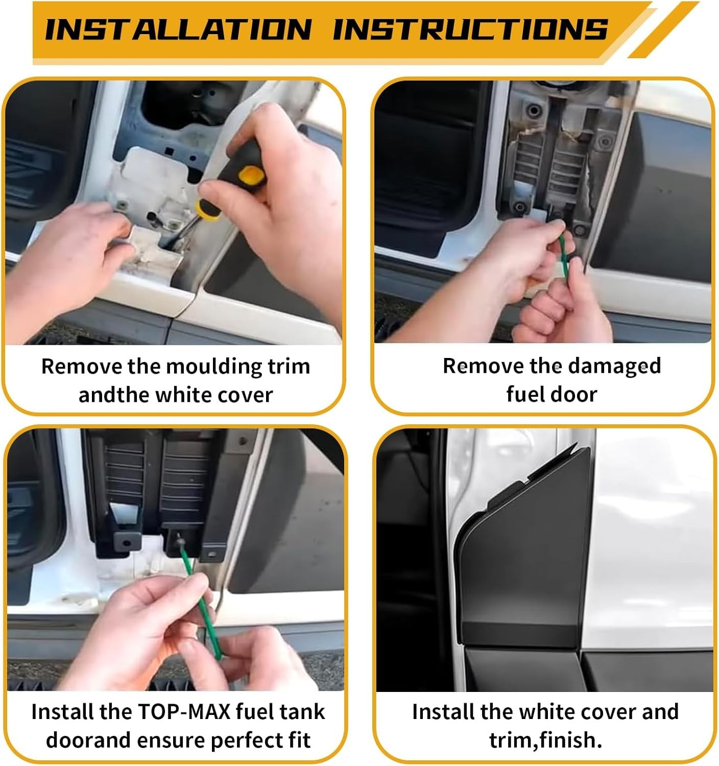Ford Transit Fuel Gas Door & White Cover Assembly 2015-2023 150 250 350