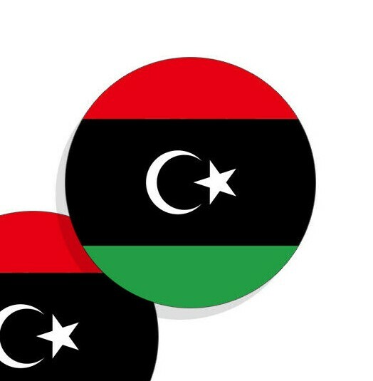Libya Flag Stickers Flag Decals Vinyl Round Indoor Outdoor Circles Libya 4 pack