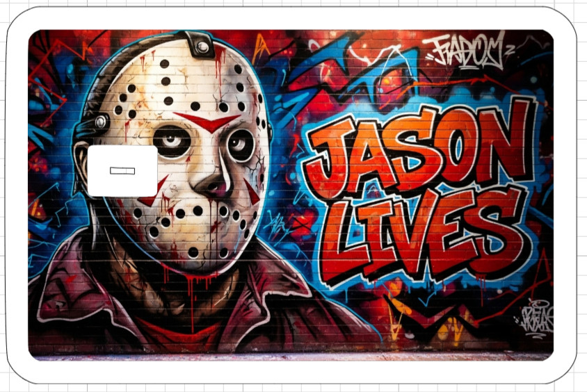 Killer Graffiti Street Art ATM Debit Credit Sticker Skin Halloween Horror Paint