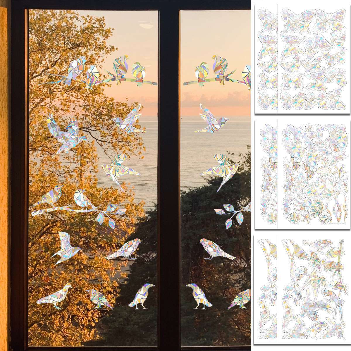 Hummingbird Static Window Clings anti Collision Window Decals for Bird Strikes