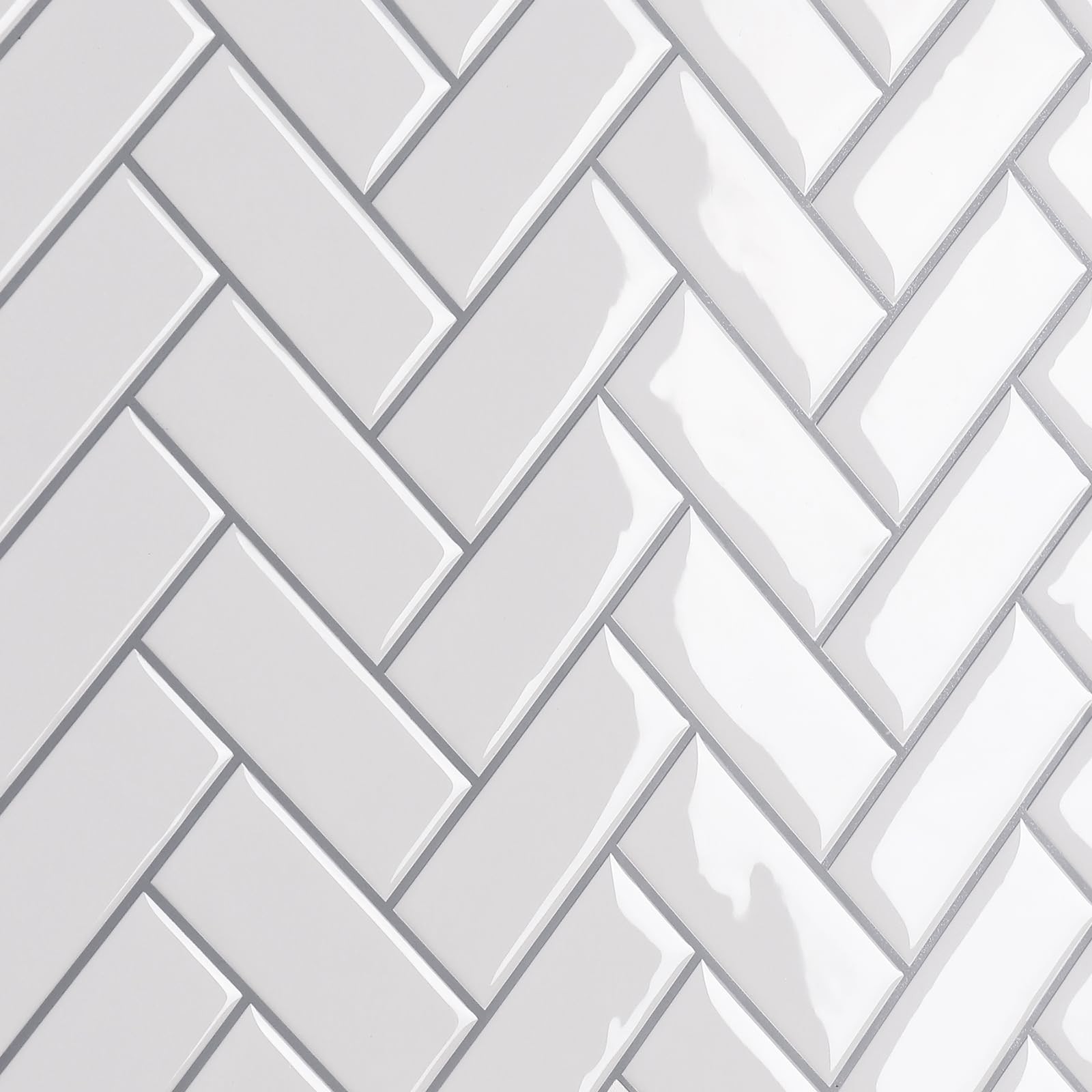 4 Sheets White Herringbone Peel and Stick Backsplash for Kitchen 12"x12" Peel…
