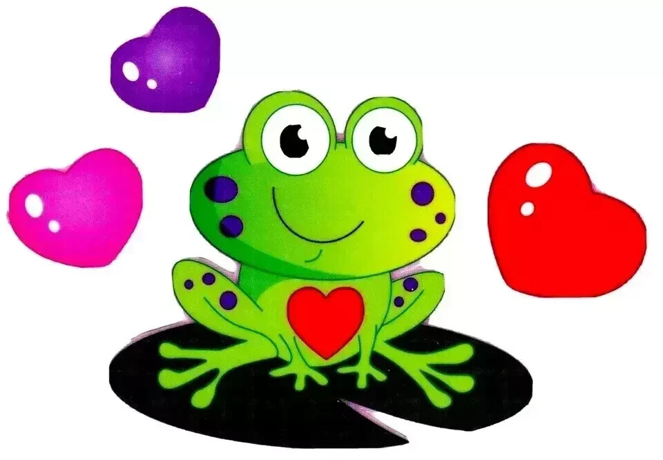 heart frog valentine wall safe sticker 7 inch
