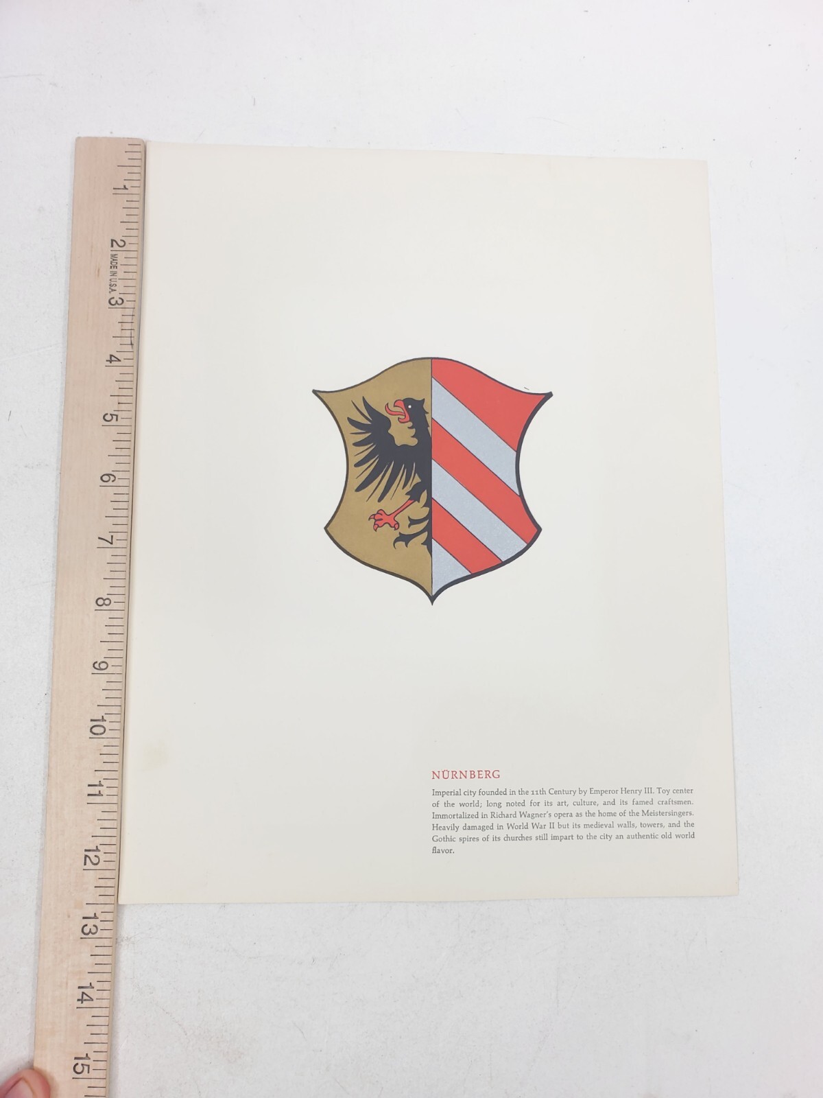 Germany city seal Picture nurnberg frankfurt Stuttgart Heidelberg Vintage Prints