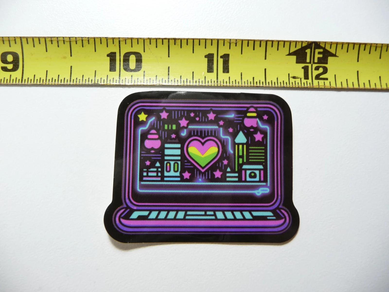 LAPTOP NET BOOK SMALL STICKER DECAL NEON STYLE FUN COLORFUL DECO FUNNY