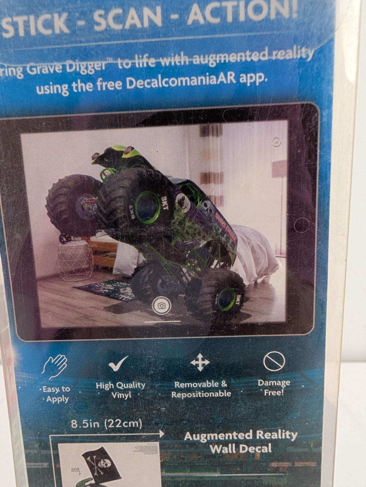 Decalcomania Monster Jam Grave Digger Wall Decal Augmented Reality Easy to Apply