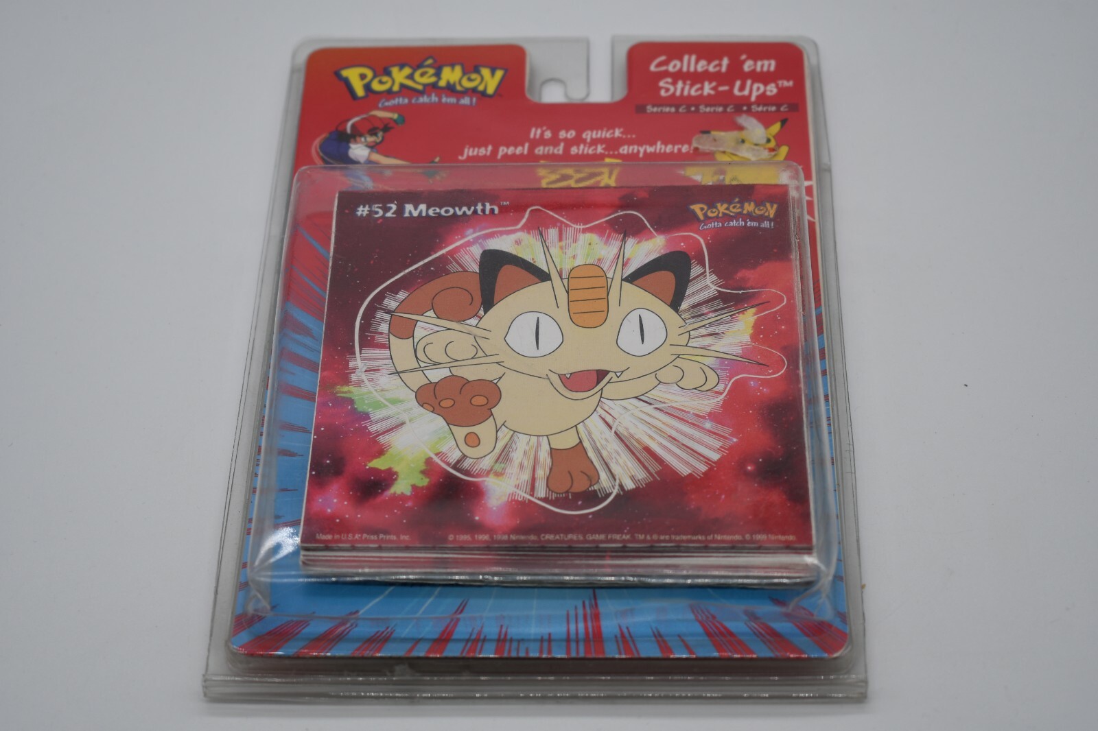 Pokemon Stick Ups Wall Decals 1999 Series C in Original Package