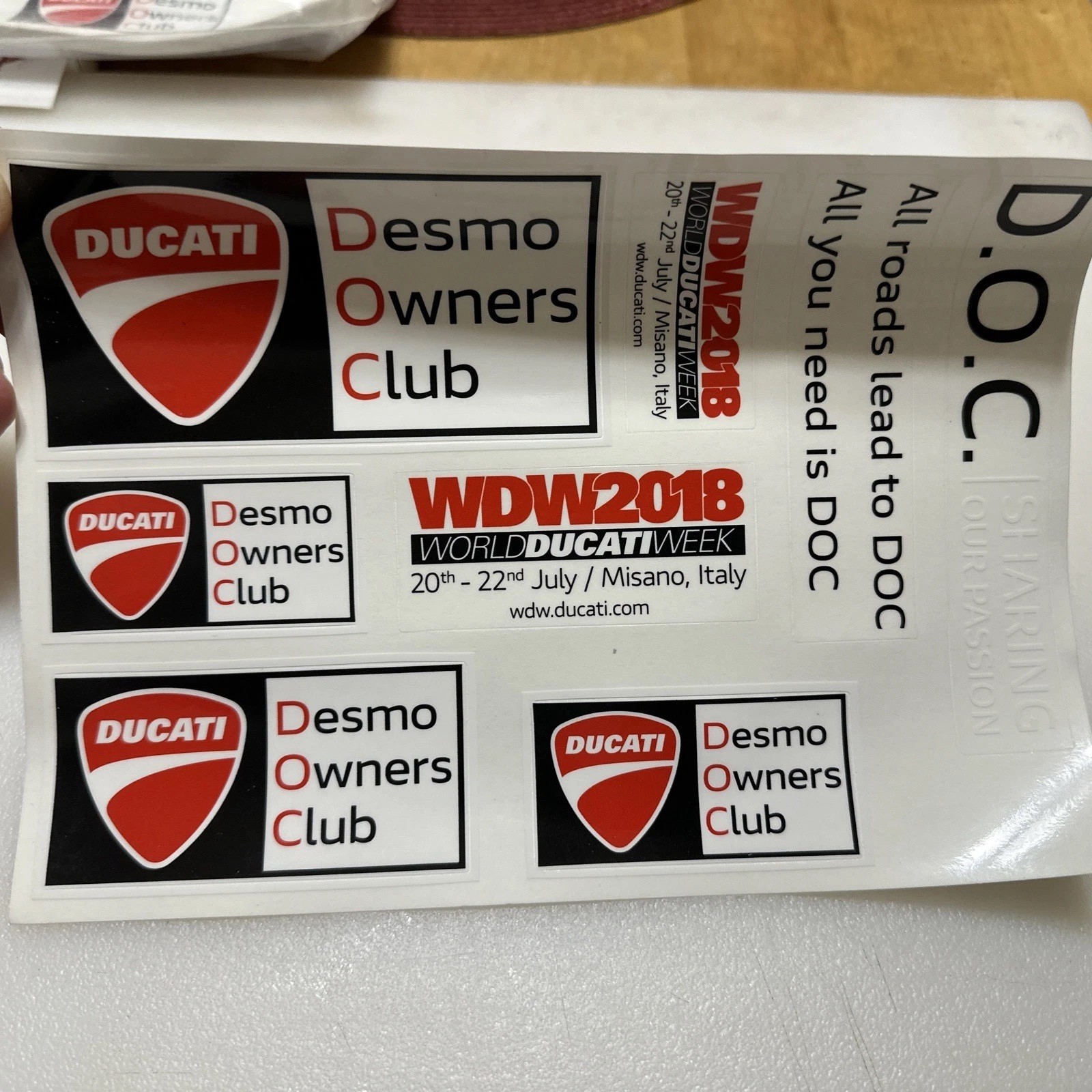 Ducati World Ducati Day Decals 2018 , Ducati Decal Sheet