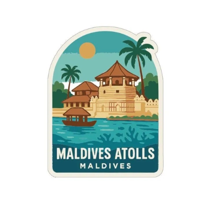Maldives Atolls Maldives Iron On Heat Transfer Vinyl HTV Die-Cut Symbolic