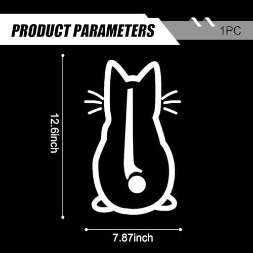 Cute Cat Car Rear Windshield Wiper Decal, Waterproof Vinyl Cute Cat Tail