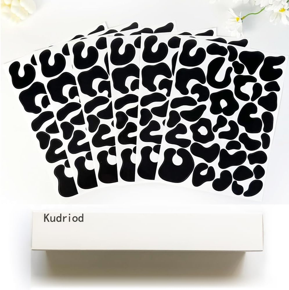 360 Pcs Black Cheetah Stickers Animal Print Cheetah Leopard Wallpaper Removable