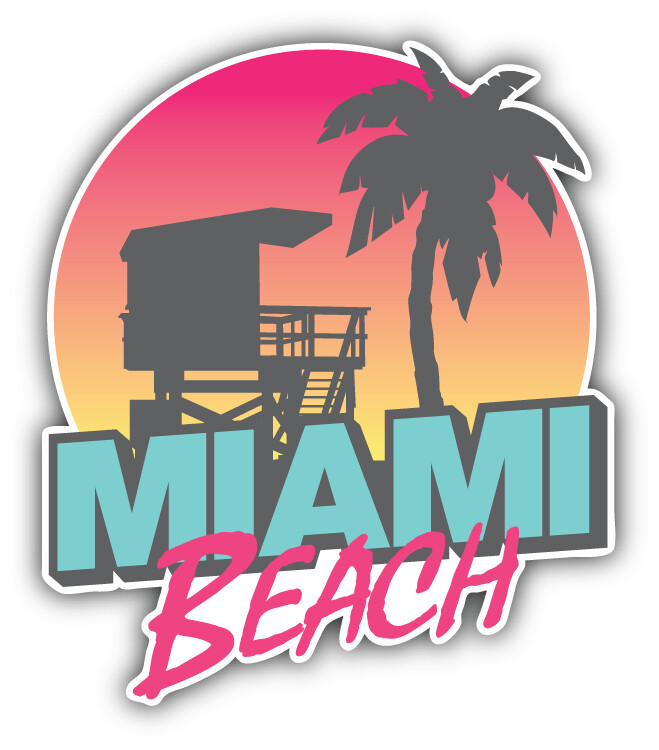Miami Beach USA Car Bumper Sticker Decal