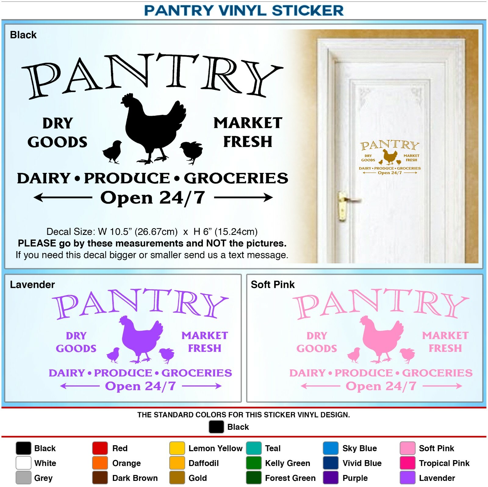 Pantry Door Sign Kitchen Can Food Art Vinyl Home Decor Wall Sticker Decal 188