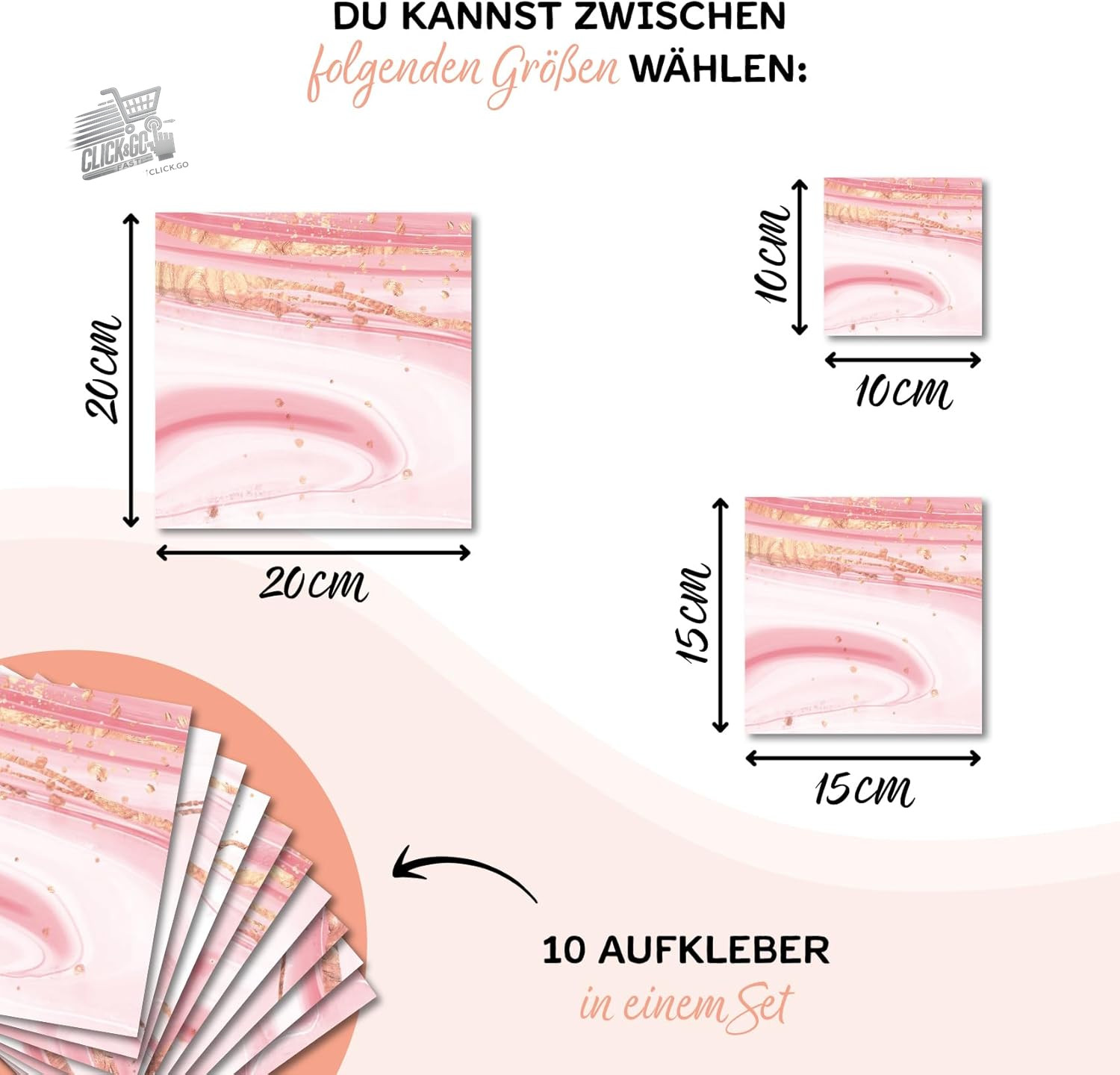Pink Marble Tile Stickers 20×20 Self Adhesive Film Kitchen Bathroom Stone 10