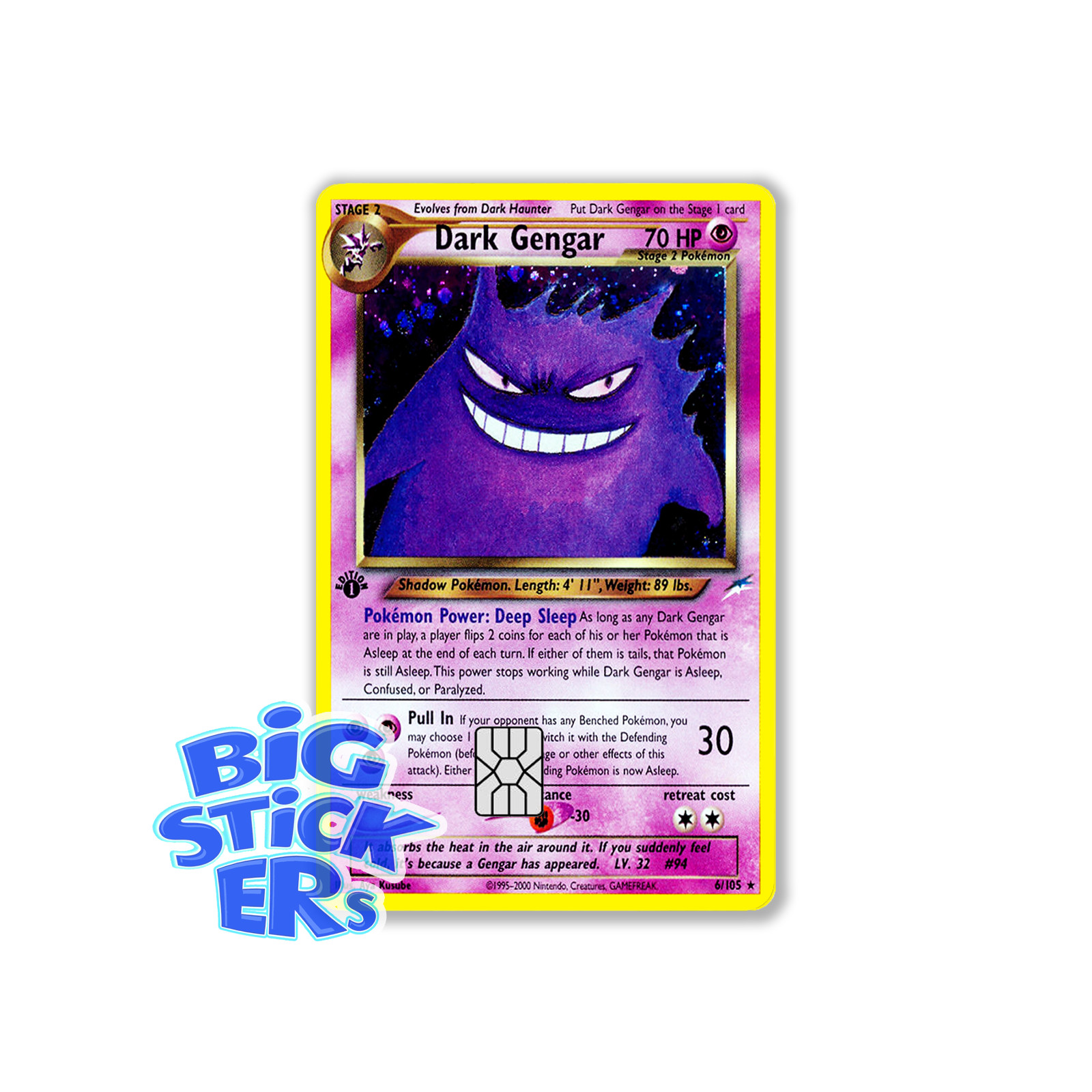 Gengar PTCG Series Credit Card Skin Cover / Decal Die-Cut Sticker