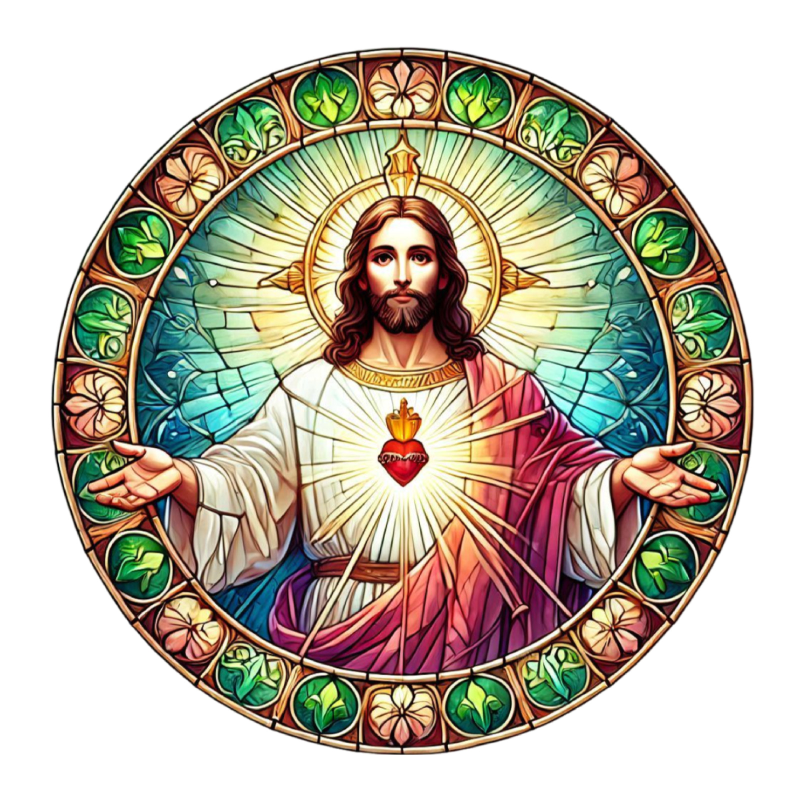 Stained Glass Jesus Wall Decal Sticker 18X18cm Large