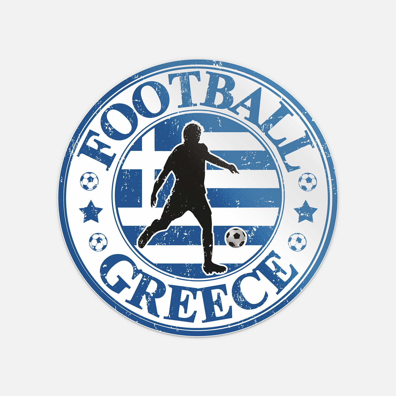 Greece Football Player Europe Soccer Sport Grunge Stamp Vinyl Sticker Decal