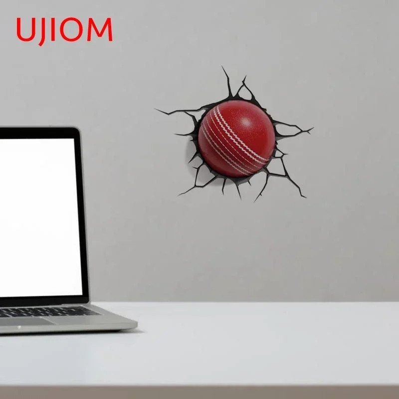 UJIOM 13cm Cricket Crack 3D Wall Stickers Waterproof Vinyl Decals Bedroom