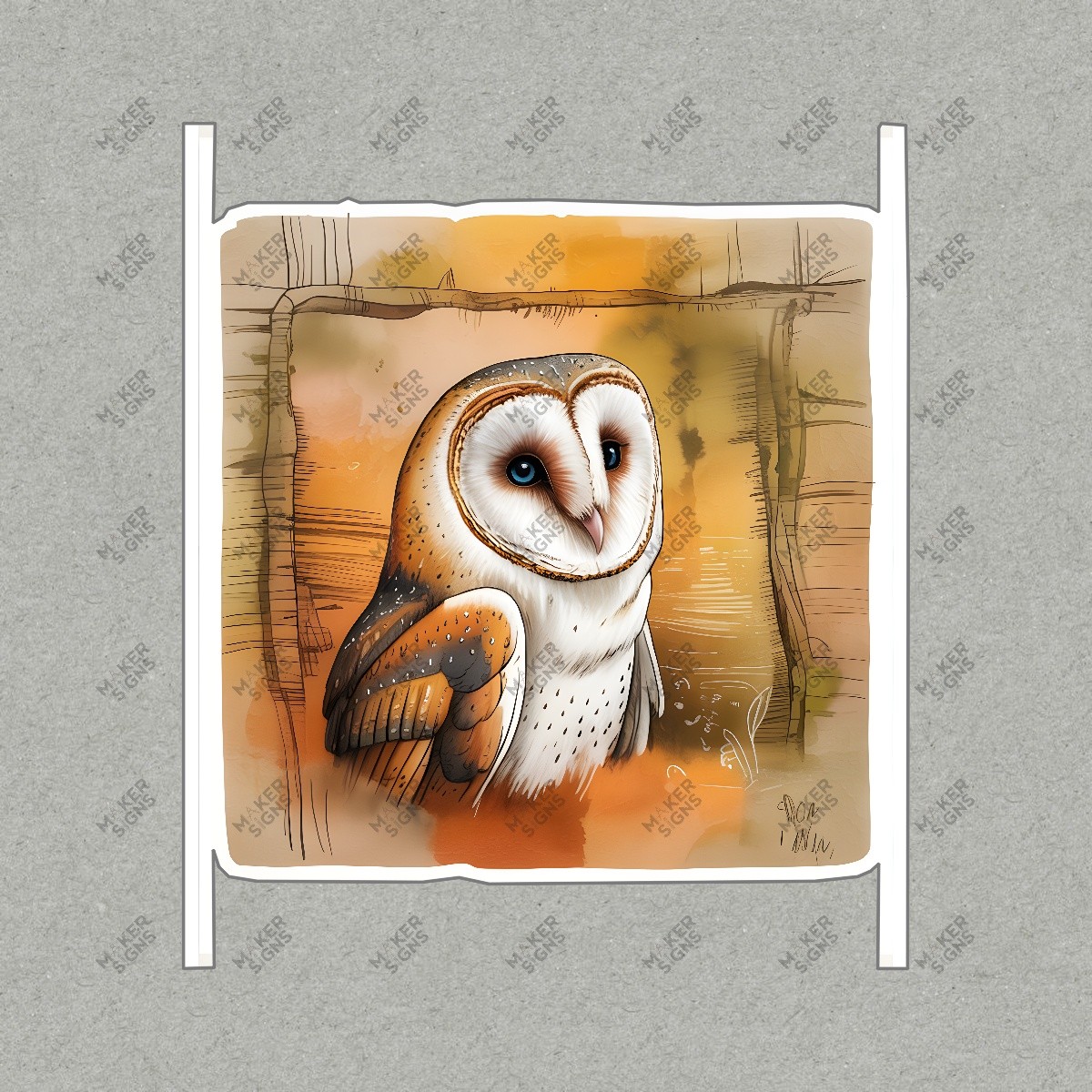 Stunning Barn Owl Art Print Nature Decor Rustic Wildlife Artwork Wall #8184