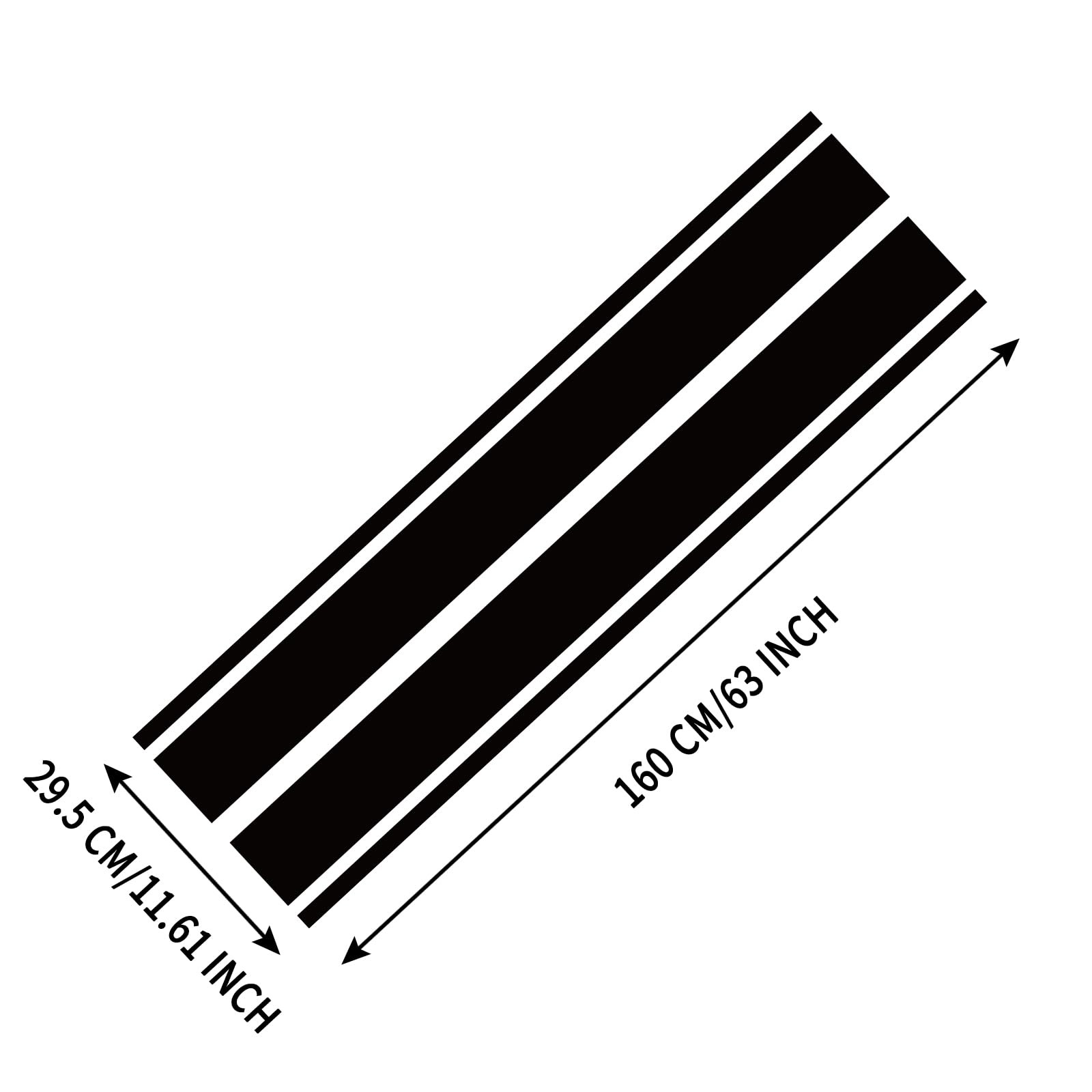 HUWANDE 63"x11" Racing Body Stripes Stickers,Cars Hood Vinyl Decals,Car Pat…