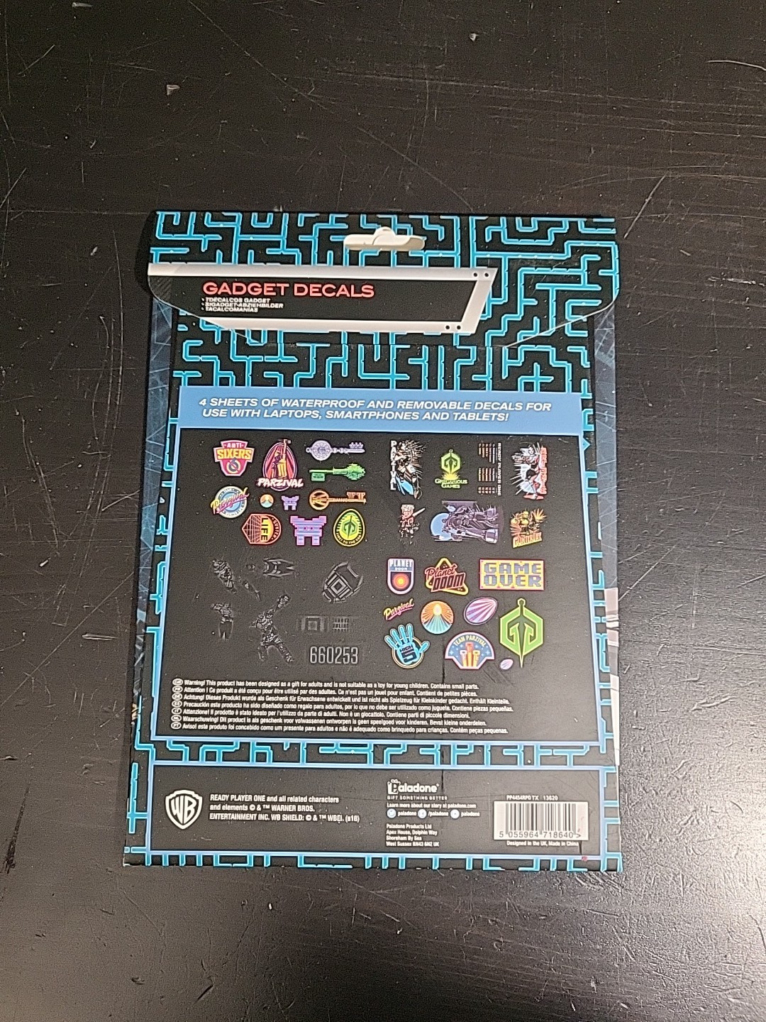 NEW Ready Player One Gadget Decals 4 Sheets of Waterproof Removable Decals