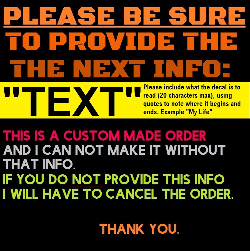 12" Long Custom Made Personalized Vinyl Lettering Name Decal Sticker Car Window