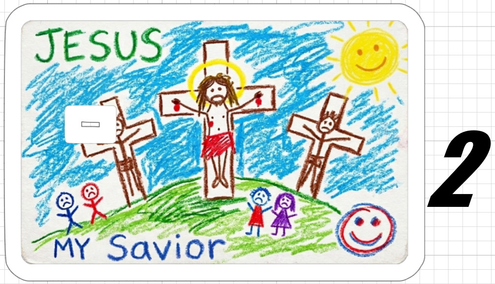 Toddler Art Jesus Christ Gift Credit Debit ATM Card Skin Sticker God Love Cross