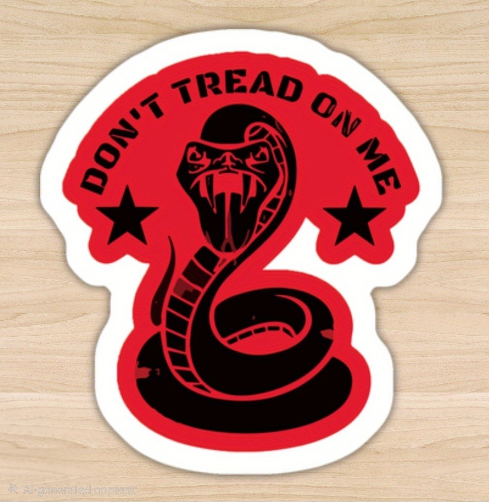 Don’t Tread On Me Red Black White Sticker Decal 3 3/4"x 4 1/8"
