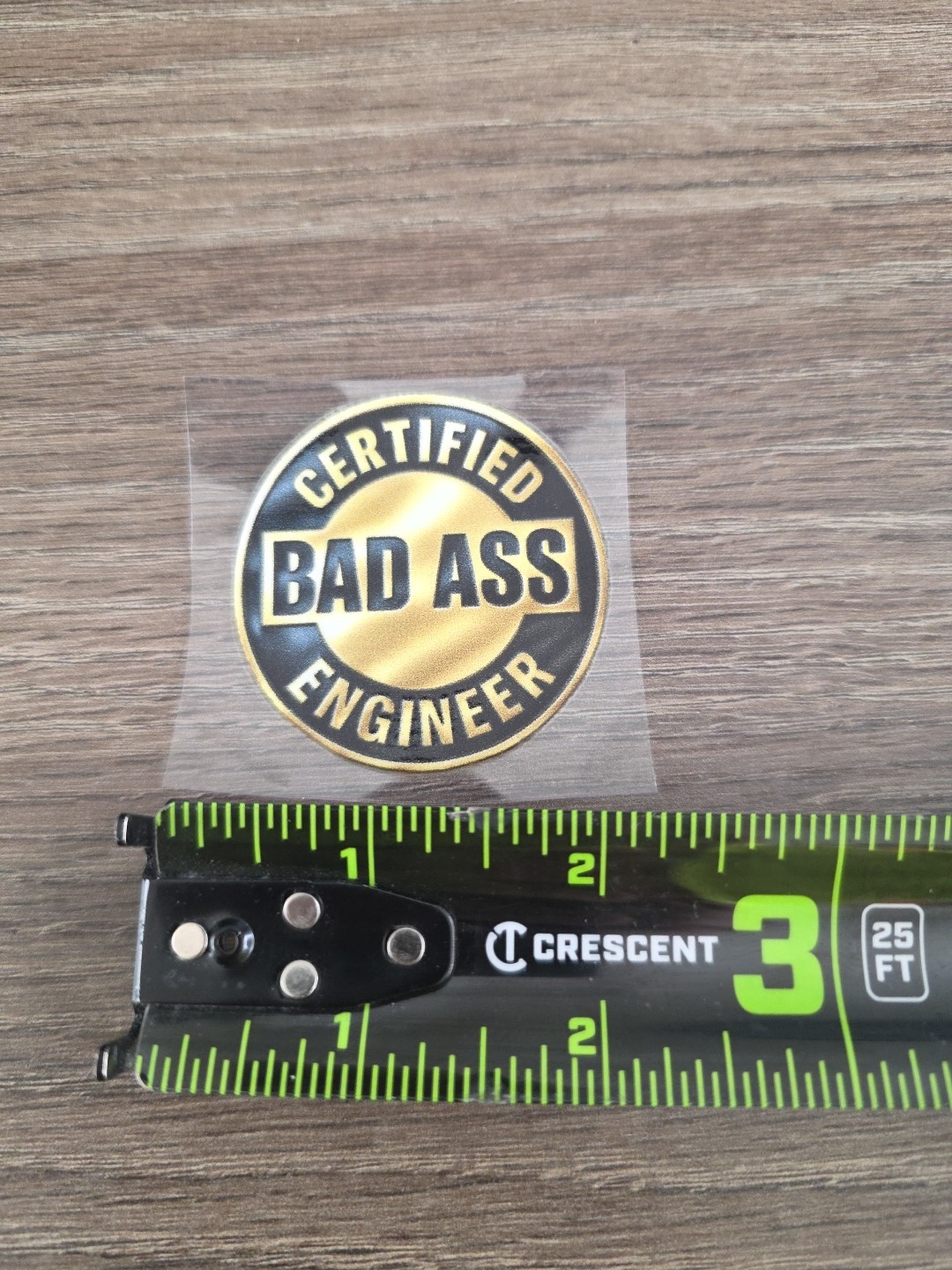 Certified Badass Engineer UV DTF Decal Sticker Waterproof Vehicle,Hardhat,Laptop
