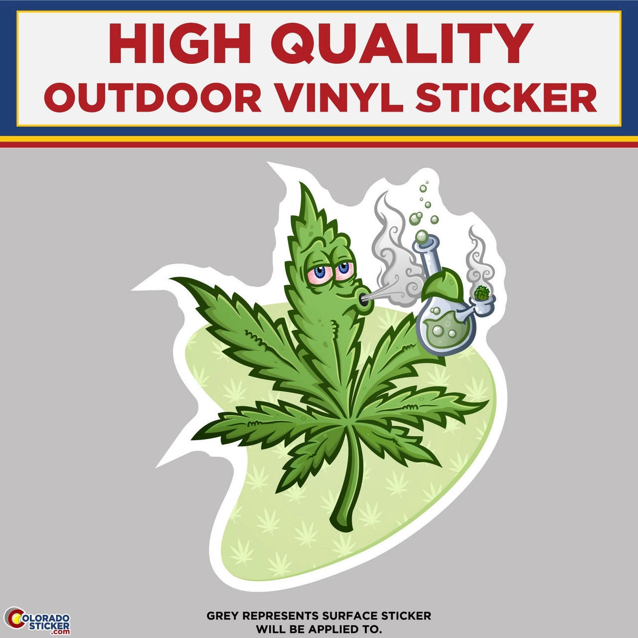 Cartoon High Pot Leaf Stoner, High Quality Vinyl Stickers