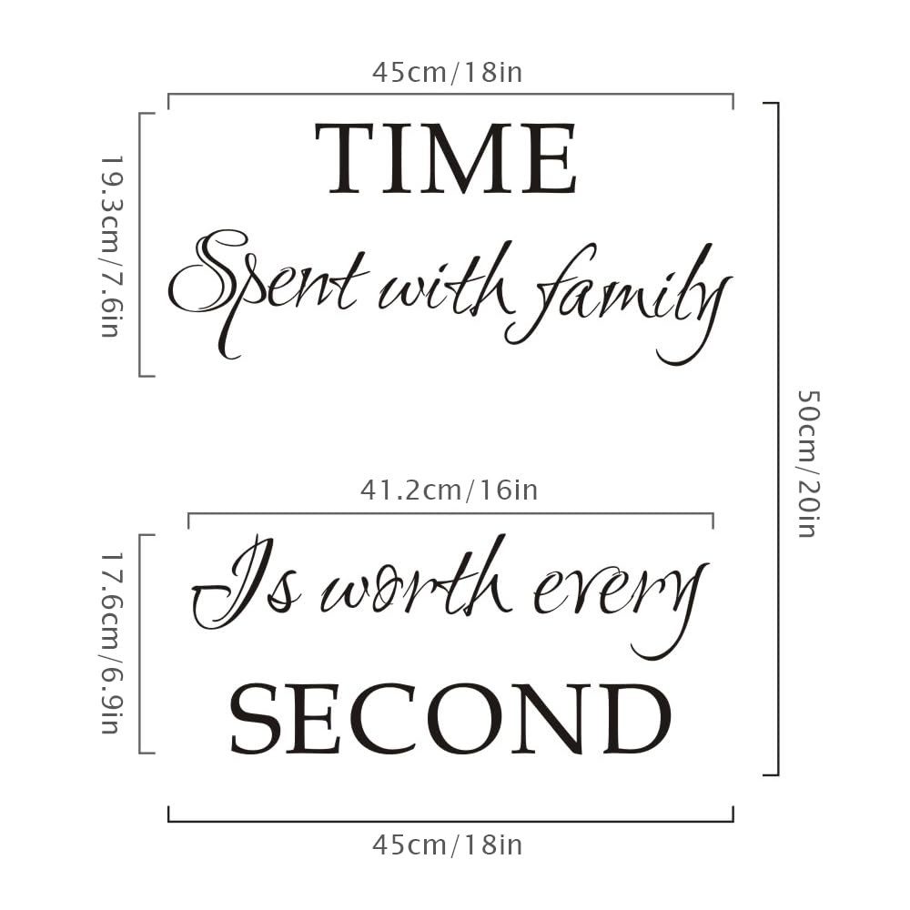 Time Spent with Family is Worth Every Second Family Wall Decals Peel and Stic…
