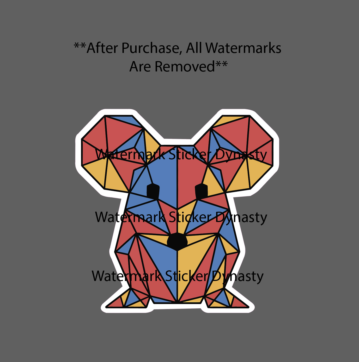 Mouse Geometric Sticker Waterproof Decal Animal Art Abstract Wildlife Gift NEW