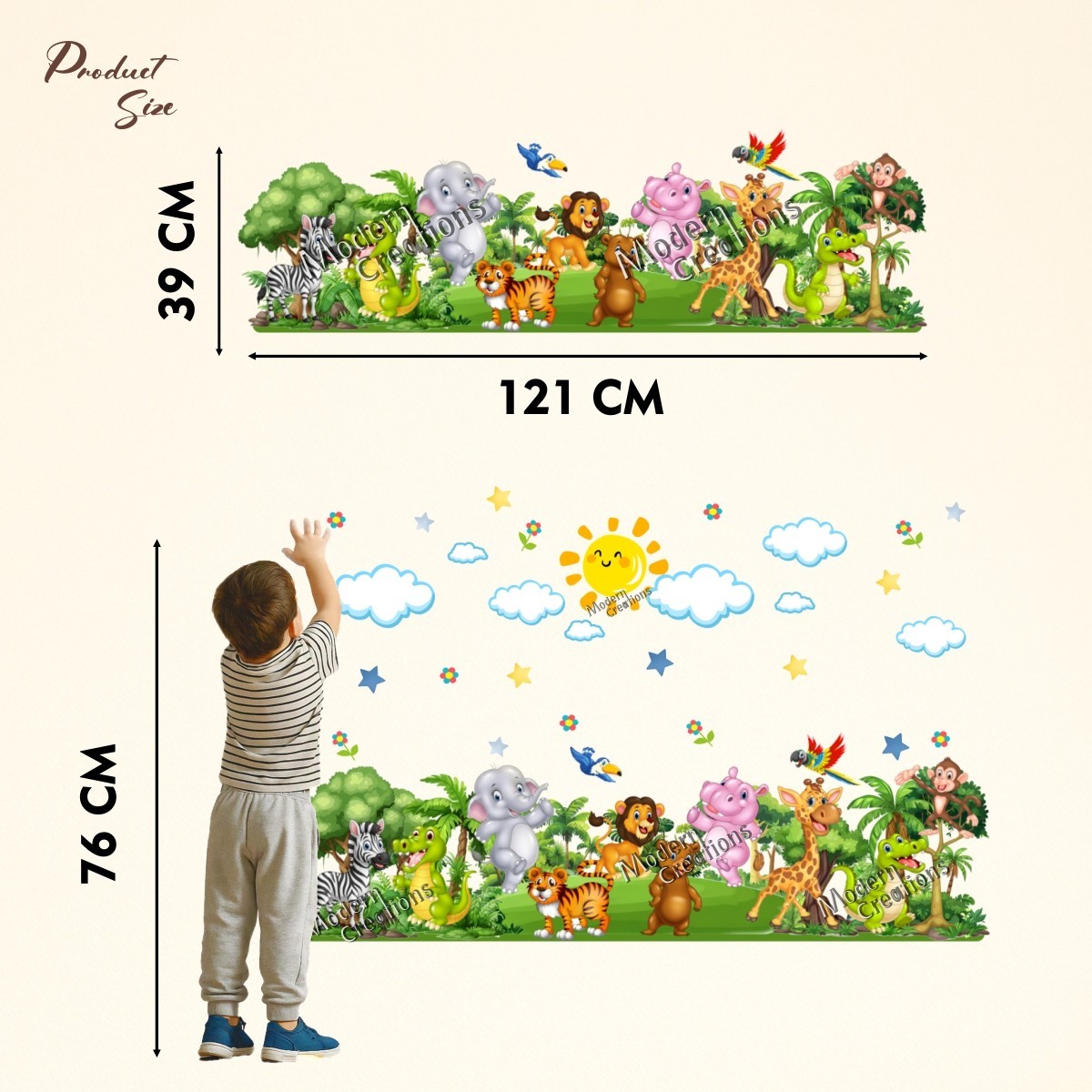 Forest Wall Stickers Decals Kids Nursery Rooms Decor Large Jungle Animals Enjoy